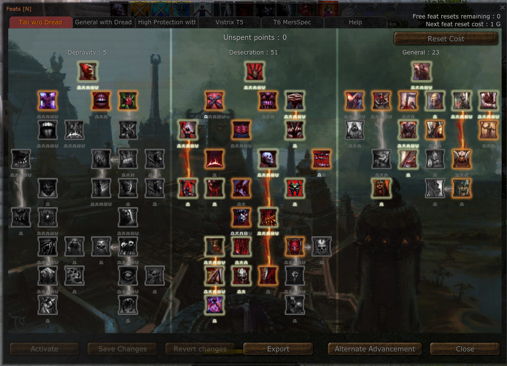 Tali without Dread Build