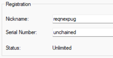 Nickname: reqnexpug Serial Number: unchained